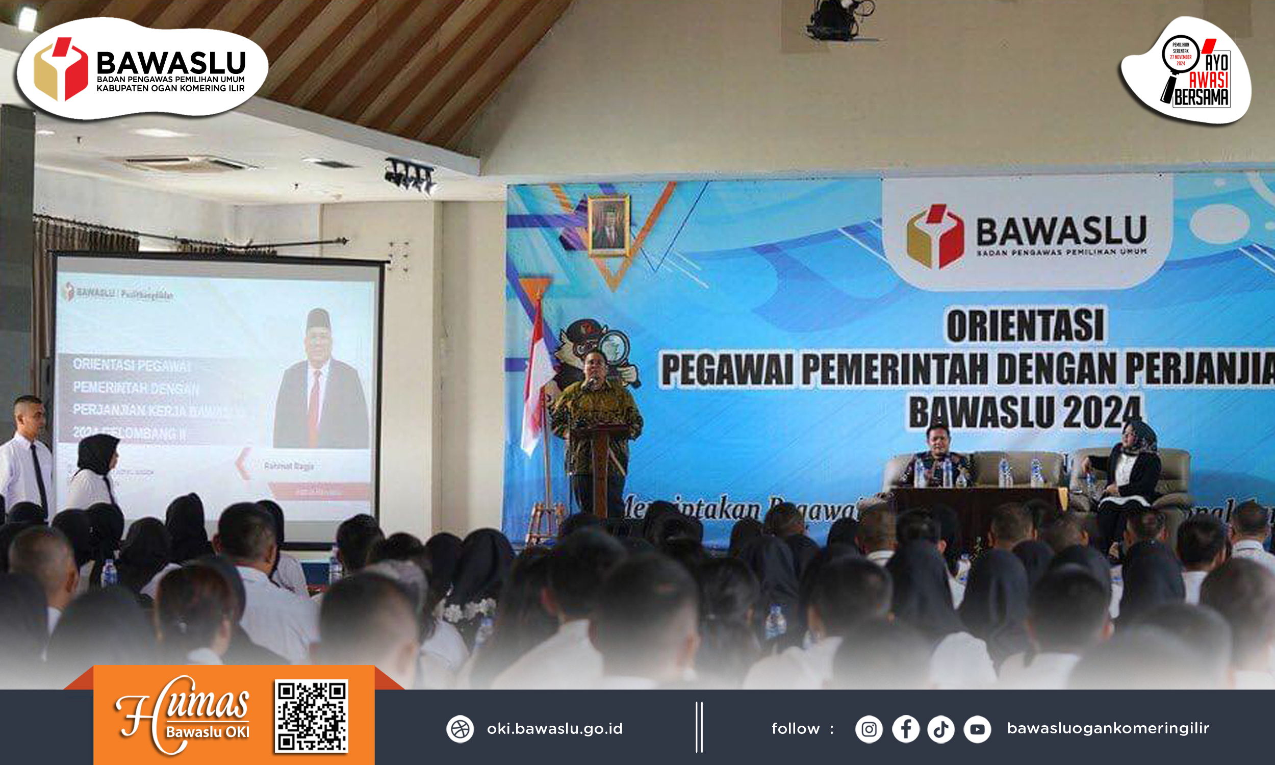 Ketua Bawaslu RI Rahmat Bagja saat menutup Orientasi PPPK Bawaslu 2024 Gelombang 2