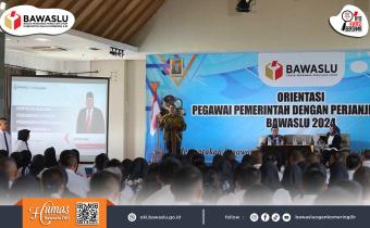 Ketua Bawaslu RI Rahmat Bagja saat menutup Orientasi PPPK Bawaslu 2024 Gelombang 2